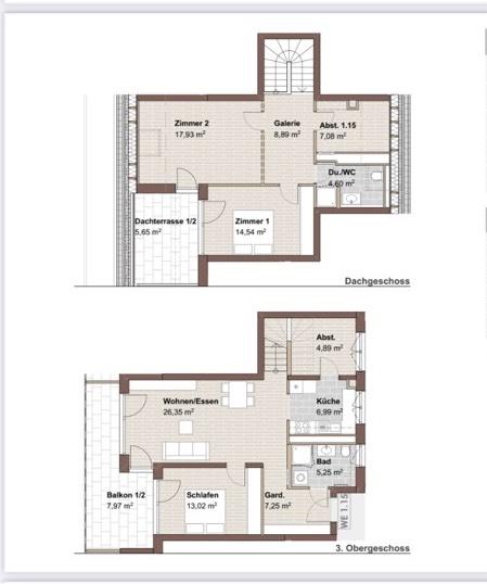 5 Zi-Whg. Maisonette mit 2 Balkone - Pfuhl