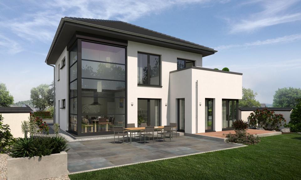 Ein wunderschönes Haus mit großer Glasfassade und perfekten Grundriss ! Mit Grundstück berechnet !