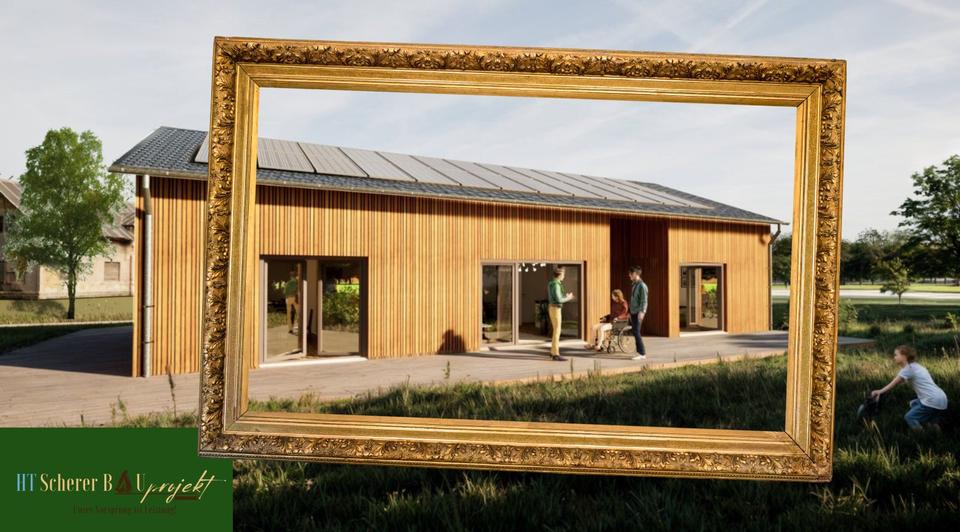 ❣️ KfW40 plus HAUS Bungalow Holzhaus Fertighaus holzständerbauweise behindertengerecht ♿️oder als Massivhaus oder Vollholzhaus ökologisch biologisch mit Lehmputz oder als Doppelhaus oder ☘️Tinyhaus