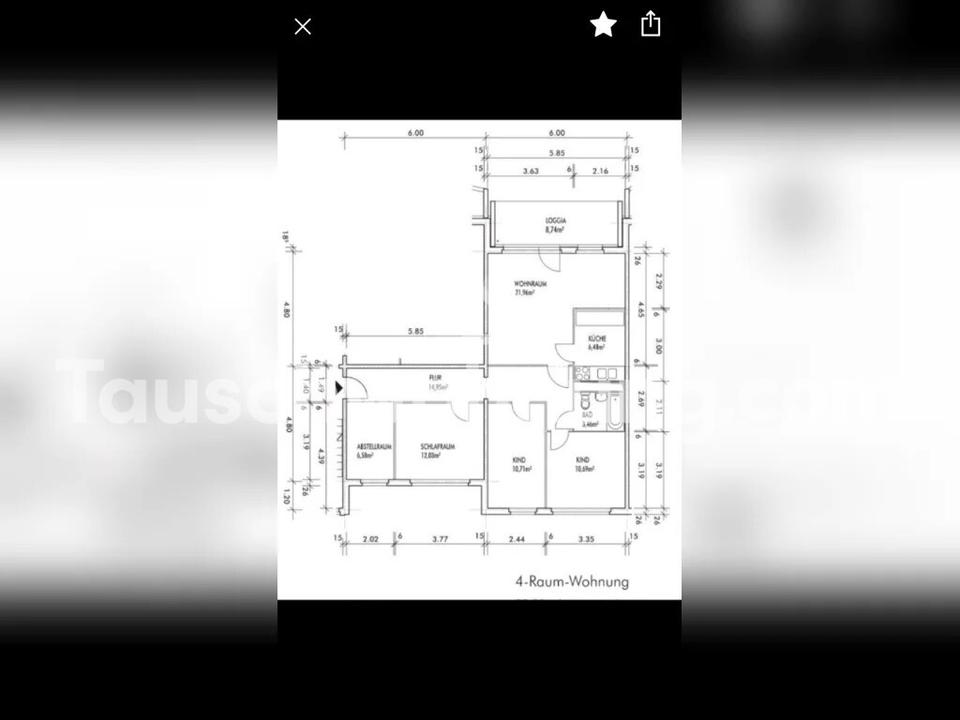[TAUSCHWOHNUNG] Tausche Familienfreundliche 4-Zimmer-Wohnung mit 91 m² – gut